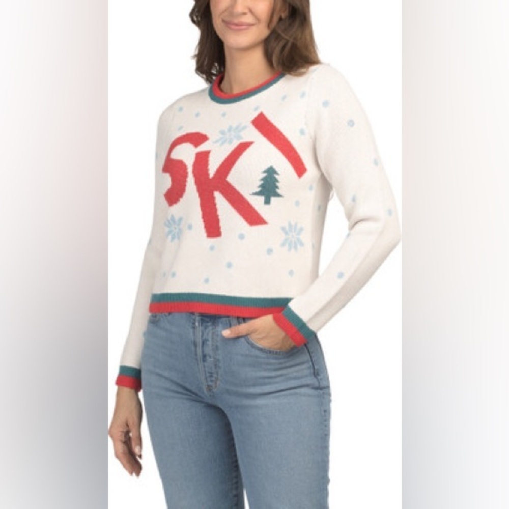 Cupcakes & Cashmere | NWT Apres Ski Off White Sweater with Snowflakes Sz Large